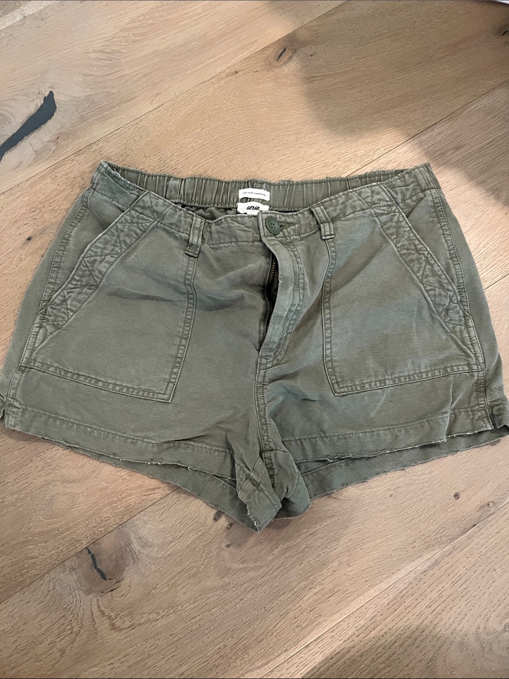 aerie Olive Utility Pocket Shorts